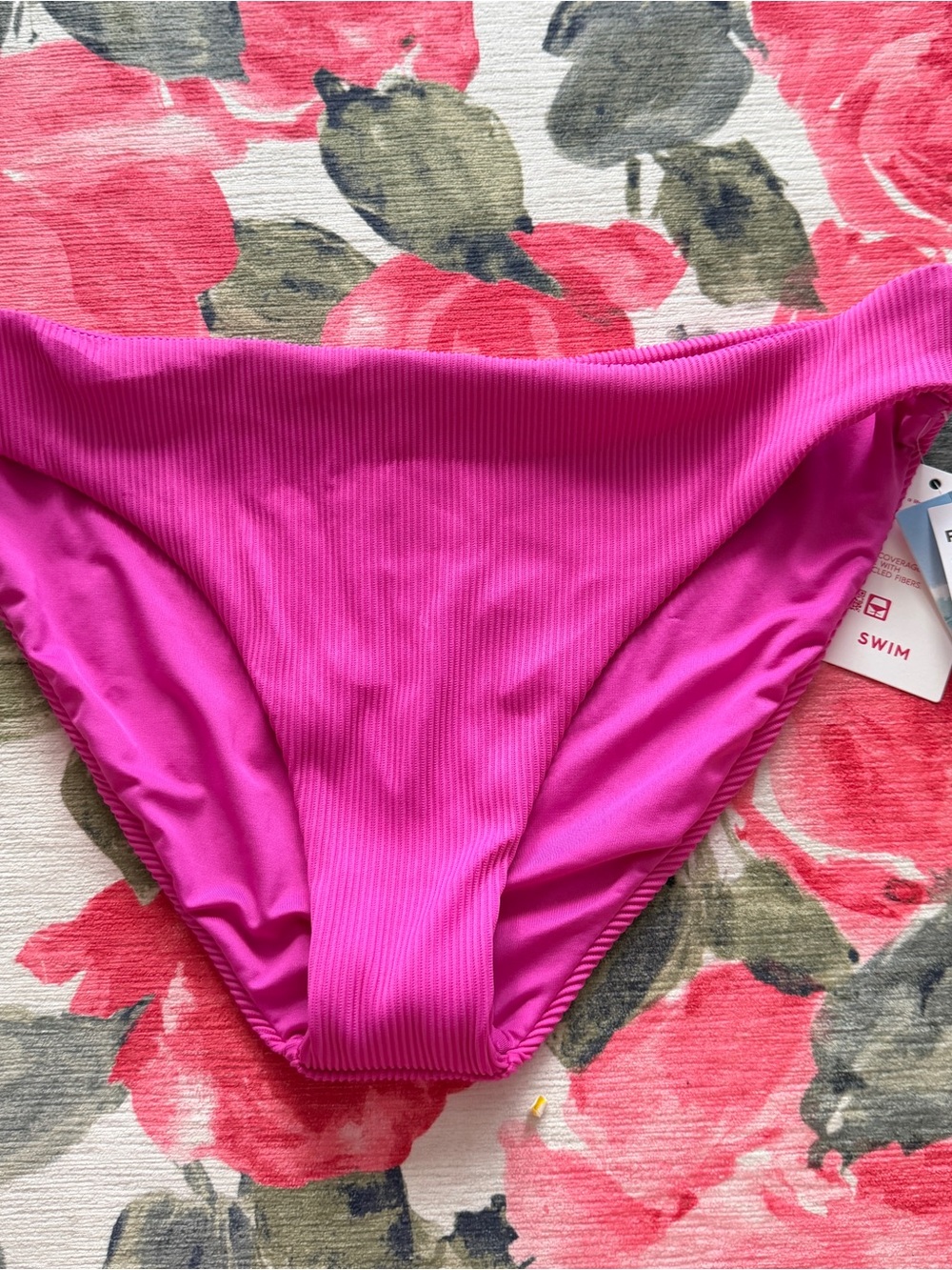 Roxy Rib Roxy Love Hipster Full bikini bottom in Hot Pink
